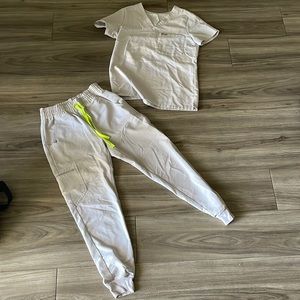 Figs slate colored carpet Catarina scrub top and high waisted xs p Zamora pant